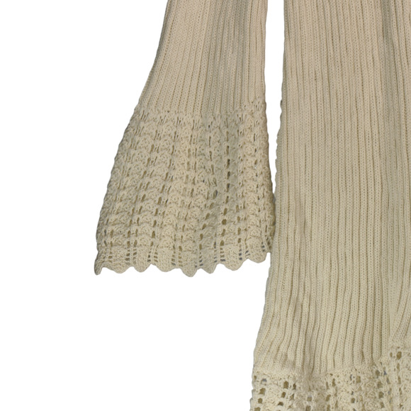 Simply Noelle Cardigan Sweater Womens Medium  Ivory Open Knit Bell Sleeves Boho - Picture 3 of 8